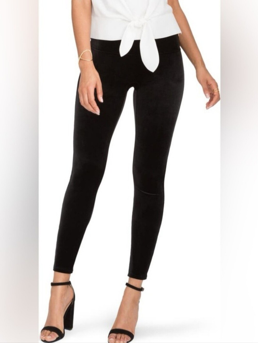 SPANX Black High-Waist Velour Leggings medium Indie Sleeze Mobwife Fall Holiday